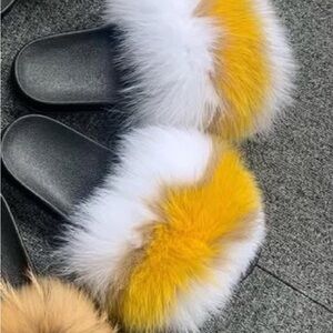 Vibrant Multicolor Golden Real Fur Indoor or Outdoor Slides